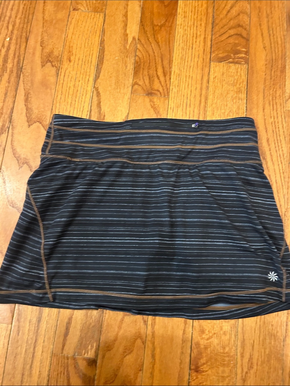Athleta Black and Gray Athletic Skort with Orange Stitching